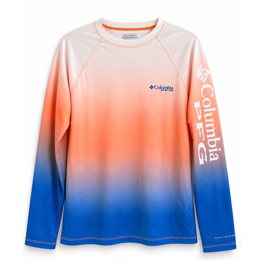Columbia PFG Womens Fishing Shirt Ombre Gradient Long Sleeve Performance M